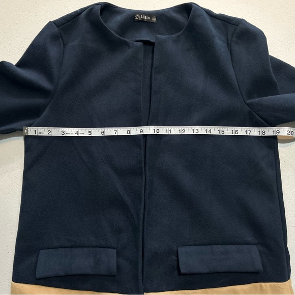 Colorblock Open Front Overcoat - Picture 5 of 7